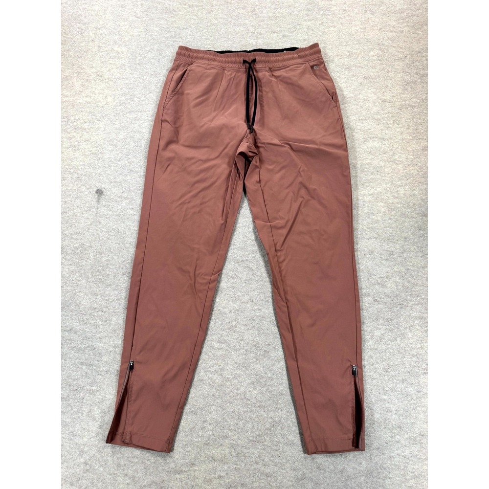 Kenneth Cole Active Tech Stretch Jogger Pants Mens Large Brown Nylon Ankle Zip